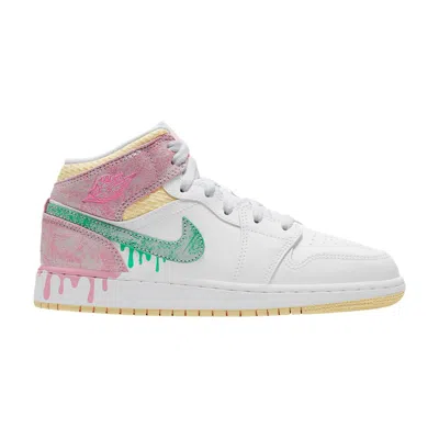 Pre-owned Air Jordan 1 Mid Se Ps 'ice Cream' | White | Kid's Size 13