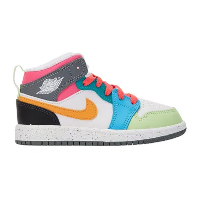 Pre-owned Air Jordan 1 Mid Se Ps 'multi-color' | White | Kid's Size 2