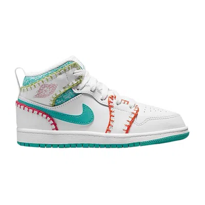 Pre-owned Air Jordan 1 Mid Se Ps 'multi Knit' | White | Kid's Size 13