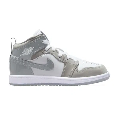 Pre-owned Air Jordan 1 Mid Se Ps 'patent Cool Grey' | Kid's Size 3 In Gray