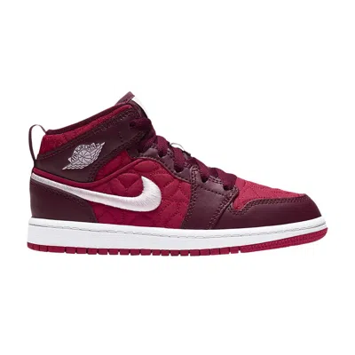 Pre-owned Air Jordan 1 Mid Se Ps 'red Quilted' | Kid's Size 3