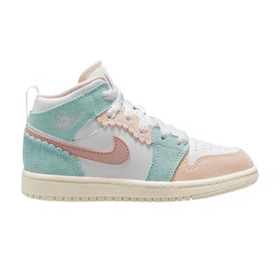 Pre-owned Air Jordan 1 Mid Se Ps 'scalloped Edge' | Pink | Kid's Size 13
