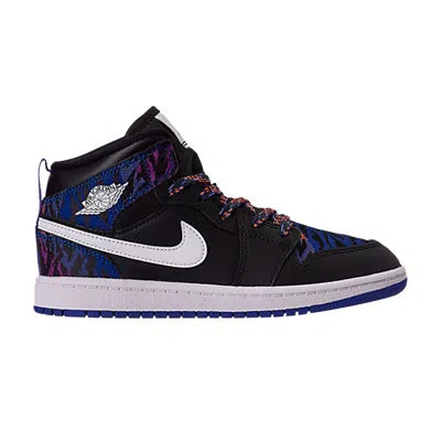 Pre-owned Air Jordan 1 Mid Se Ps 'tiger Stripe' | Black | Kid's Size 3