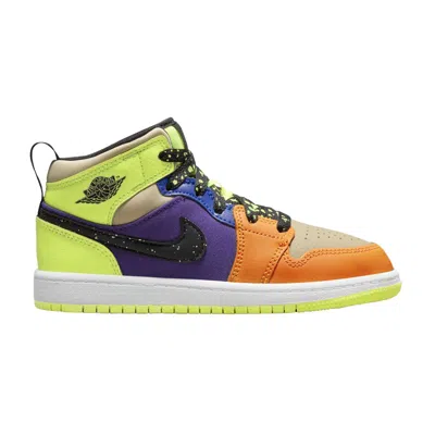 Pre-owned Air Jordan 1 Mid Se Ps 'volt Vivid Orange' | Multi-color | Kid's Size 10.5