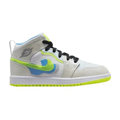 Pre-owned Air Jordan 1 Mid Se Ps 'warped Swoosh' | White | Kid's Size 11