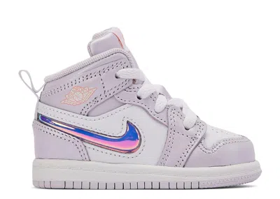 Air Jordan Babies'  1 Mid Se Td 'barely Grape Atomic Pink' In Purple