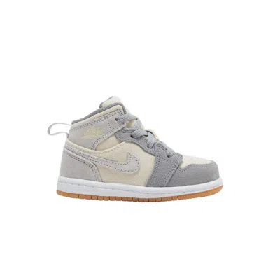 Pre-owned Air Jordan 1 Mid Se Td 'coconut Milk Particle Grey' | Cream | Infant Size 4