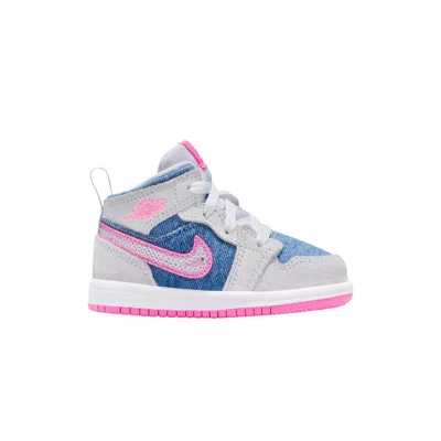 Pre-owned Air Jordan 1 Mid Se Td 'denim Sequin' | Blue | Infant Size 8