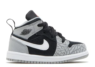 Air Jordan Babies'  1 Mid Se Td 'elephant Toe' In Gray