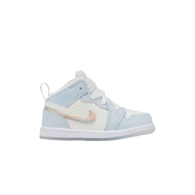 Pre-owned Air Jordan 1 Mid Se Td 'glitter Swoosh' | Blue | Infant Size 10