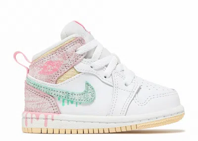 Air Jordan Babies'  1 Mid Se Td 'ice Cream' In White