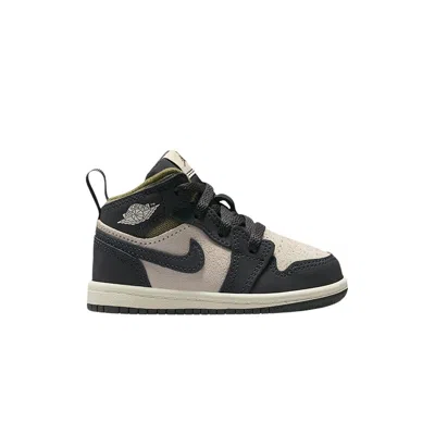 Pre-owned Air Jordan 1 Mid Se Td 'light Orewood Brown Medium Olive' | Grey | Infant Size 10 In Gray