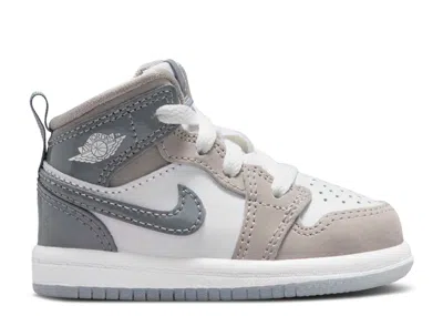 Air Jordan Babies'  1 Mid Se Td 'patent Cool Grey' In Gray