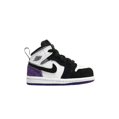 Pre-owned Air Jordan 1 Mid Se Td 'varsity Purple' | White | Infant Size 4