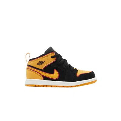 Pre-owned Air Jordan 1 Mid Se Td 'vivid Orange' | Black | Infant Size 8