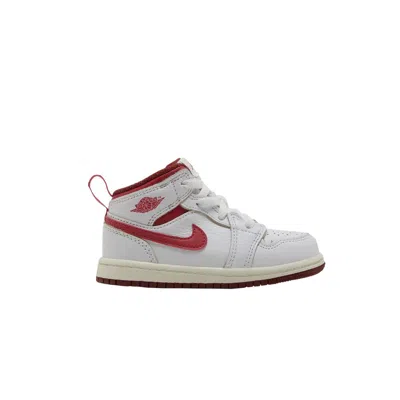 Pre-owned Air Jordan 1 Mid Se Td 'white Dune Red' | Infant Size 10