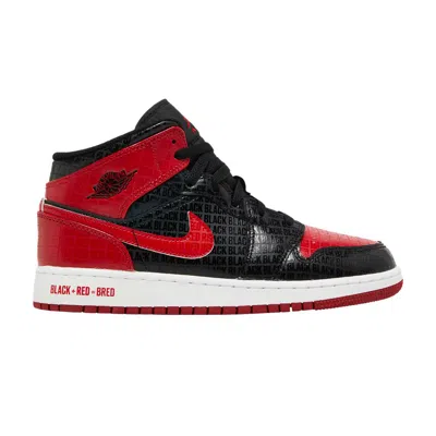 Pre-owned Air Jordan 1 Mid Ss Gs 'black + Red = Bred' | Kid's Size 3