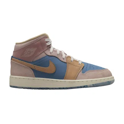 Pre-owned Air Jordan 1 Mid Ss Gs 'zen' | Blue | Kid's Size 4.5