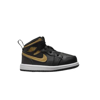 Pre-owned Air Jordan 1 Mid Td 'black Metallic Gold' | Infant Size 3