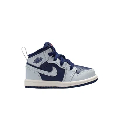 Pre-owned Air Jordan 1 Mid Td 'blue Void/summit White/hot Lava/pure Platinum' | Infant Size 2