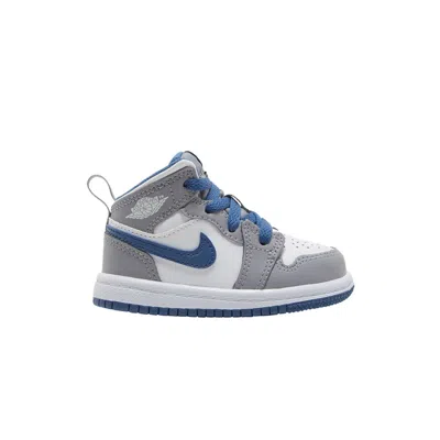Pre-owned Air Jordan 1 Mid Td 'cement True Blue' | Grey | Infant Size 2