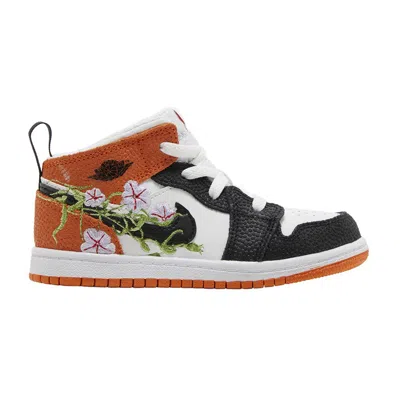 Pre-owned Air Jordan 1 Mid Td 'floral' | Orange | Infant Size 7