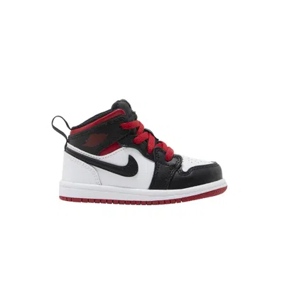 Pre-owned Air Jordan 1 Mid Td 'gym Red Black Toe' | White | Infant Size 10
