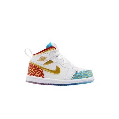 Pre-owned Air Jordan 1 Mid Td 'nc To Chi' | White | Infant Size 8