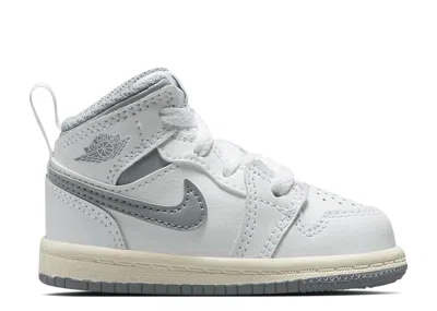 Air Jordan Babies'  1 Mid Td 'neutral Grey' In White