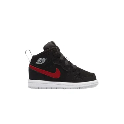 Pre-owned Air Jordan 1 Mid Td 'red Blue Swoosh' | Black | Infant Size 5