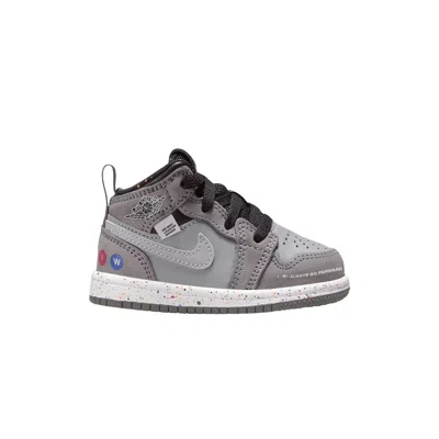 Pre-owned Air Jordan 1 Mid Wings Td 'nyc Subway' | Grey | Infant Size 5 In Gray