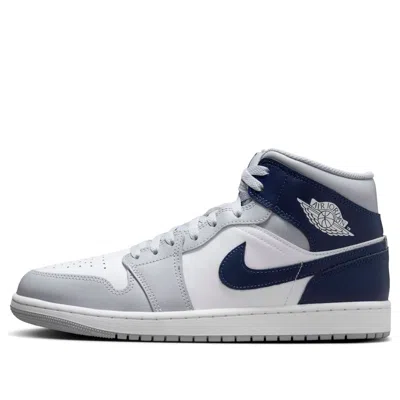 Air Jordan 1 Mid 'wolf Grey Midnight Navy' In Multi