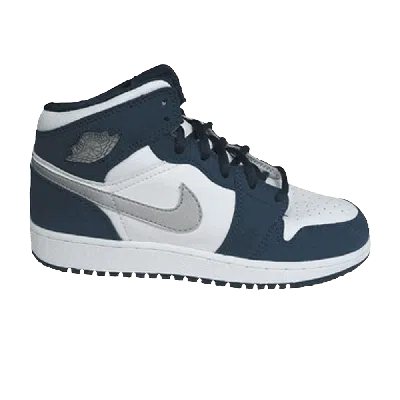 Pre-owned Air Jordan 1 Retro + Gs 'midnight Navy' In White