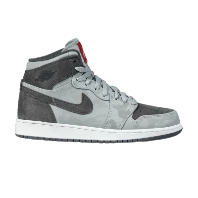 Pre-owned Air Jordan 1 Retro Hi Premium Gs 'camo' In Grey