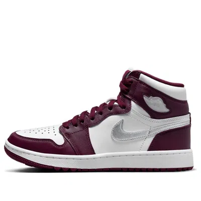 Air Jordan 1 Retro High Golf 'bordeaux' In White
