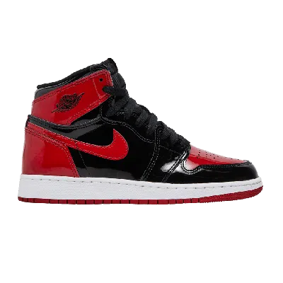 Pre-owned Air Jordan 1 Retro High Og Gs 'patent Bred' In Red