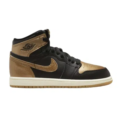Pre-owned Air Jordan 1 Retro High Og Ps 'black Gold' | Kid's Size 11.5
