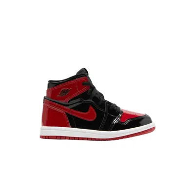 Pre-owned Air Jordan 1 Retro High Og Td 'patent Bred' | Infant Size 5 In Red