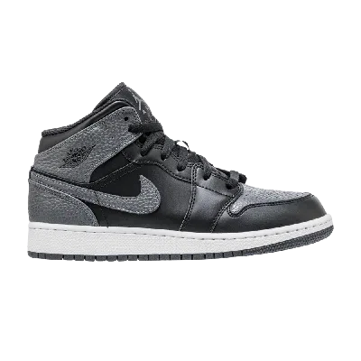 Pre-owned Air Jordan 1 Retro Mid Gs 'black Dark Grey'