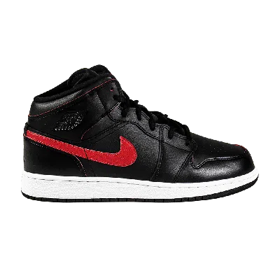 Pre-owned Air Jordan 1 Retro Mid Gs 'black Gym Red'