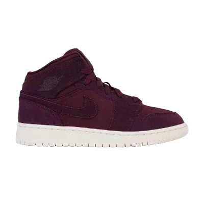 Pre-owned Air Jordan 1 Retro Mid Gs 'bordeaux' In Red