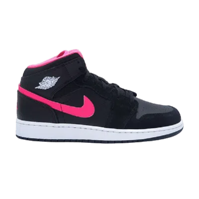 Pre-owned Air Jordan 1 Retro Mid Gs 'hyper Pink' In Black