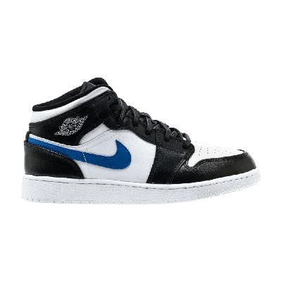 Pre-owned Air Jordan 1 Retro Mid Gs 'multi-color Swoosh' In Black
