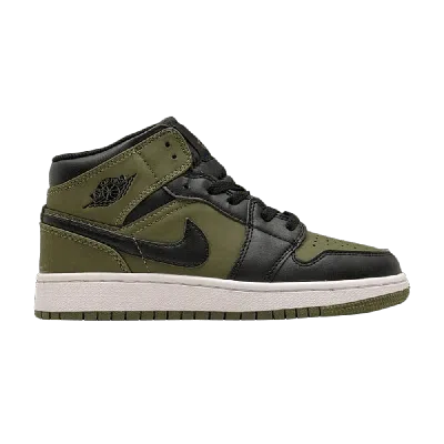 Pre-owned Air Jordan 1 Retro Mid Gs 'olive Canvas' In Green
