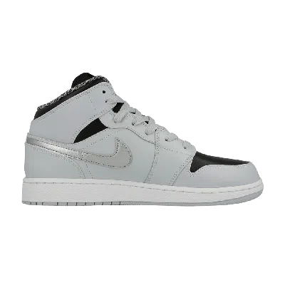 Pre-owned Air Jordan 1 Retro Mid Gs 'pure Platinum' In Grey
