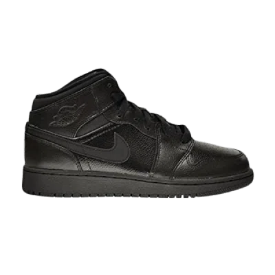 Pre-owned Air Jordan 1 Retro Mid Gs 'triple Black'