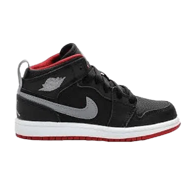 Pre-owned Air Jordan 1 Retro Mid Ps 'grey Swoosh In Black