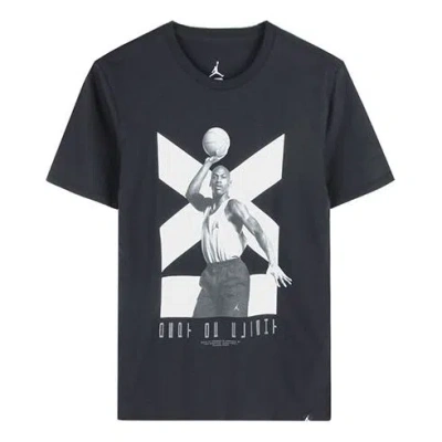 Air Jordan 11 Printing Sports T-shirt 'black White'