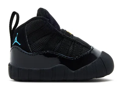 Air Jordan Babies'  11 Retro Crib Bootie 'gamma Blue' In Black