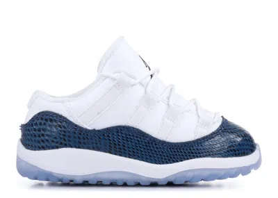 Air Jordan Babies'  11 Retro Low Td 'navy Snakeskin' 2019 In White